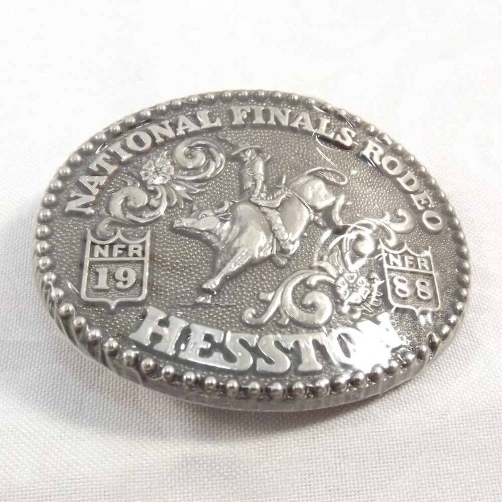 NOS 1988 Hesston National Finals Rodeo Commemorative Mini Child's Belt Buckle